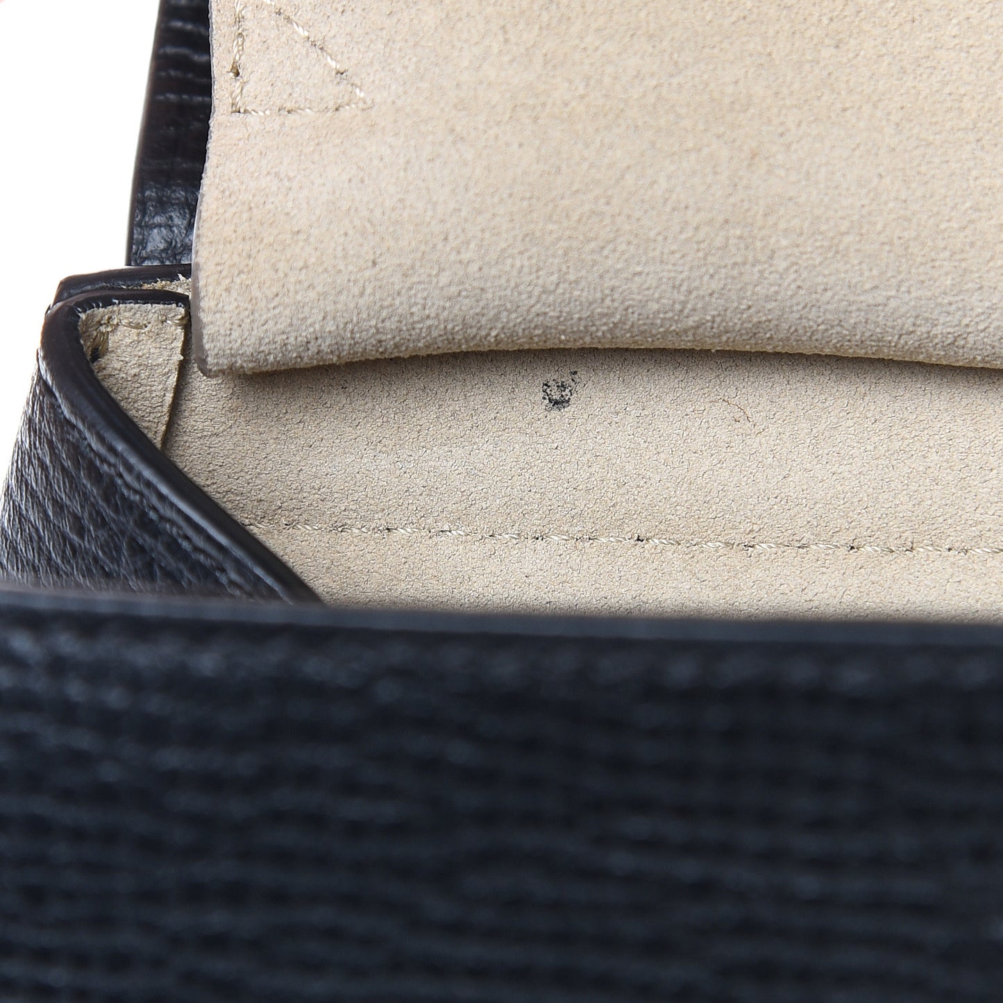 Grained Calfskin Lambskin Mini Bi-Color Drew Shoulder Bag Black Powder Beige