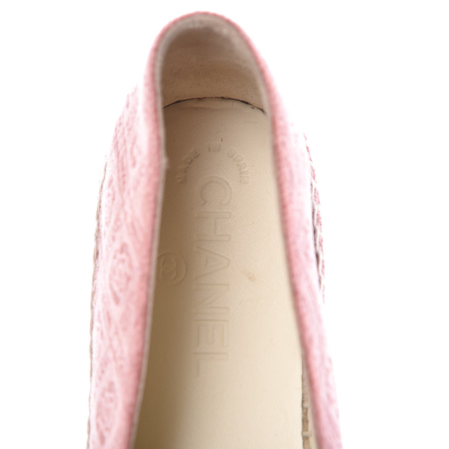 Velvet Grosgrain Quilted Camellia CC Espadrilles 40 Pink Black
