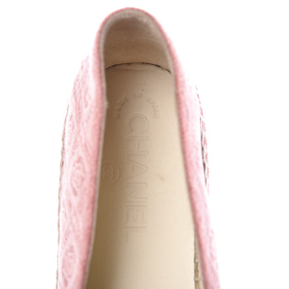 Chanel Velvet Grosgrain Quilted Camellia CC Espadrilles 40 Pink Black 8 of 11