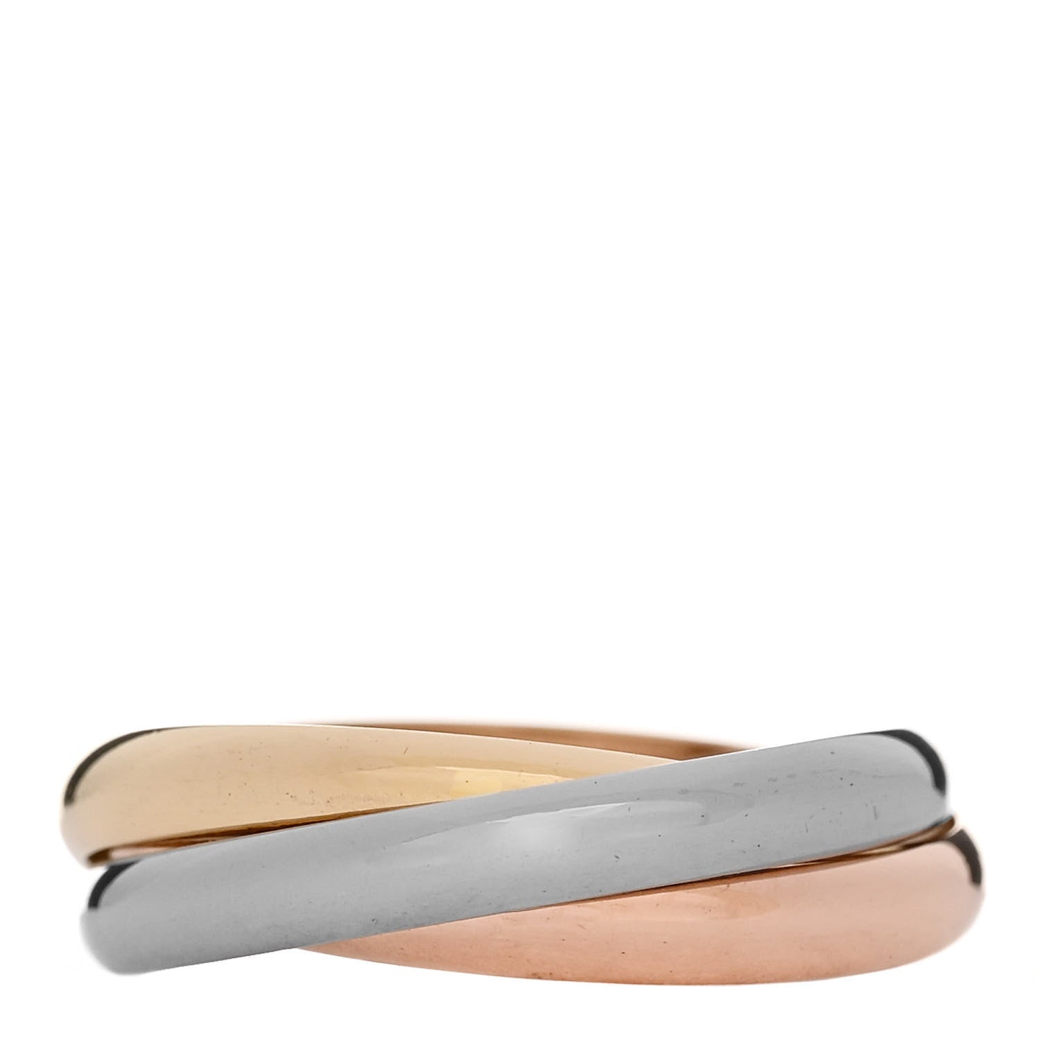 Cartier 18K Pink Yellow White Gold Small Trinity Ring 57 8 3 of 6