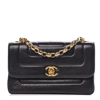 Chanel Lambskin Horizontal Vertical Quilted Small Single Flap Black 1 of 15