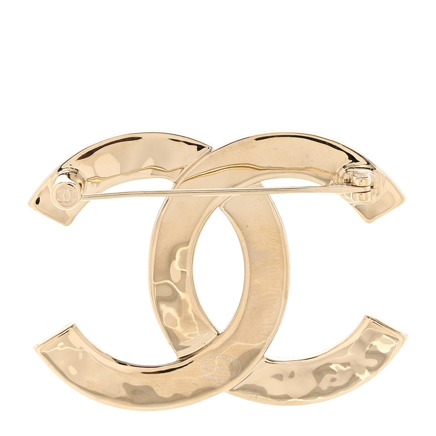 Chanel Crystal CC Brooch Light Gold 3 of 5
