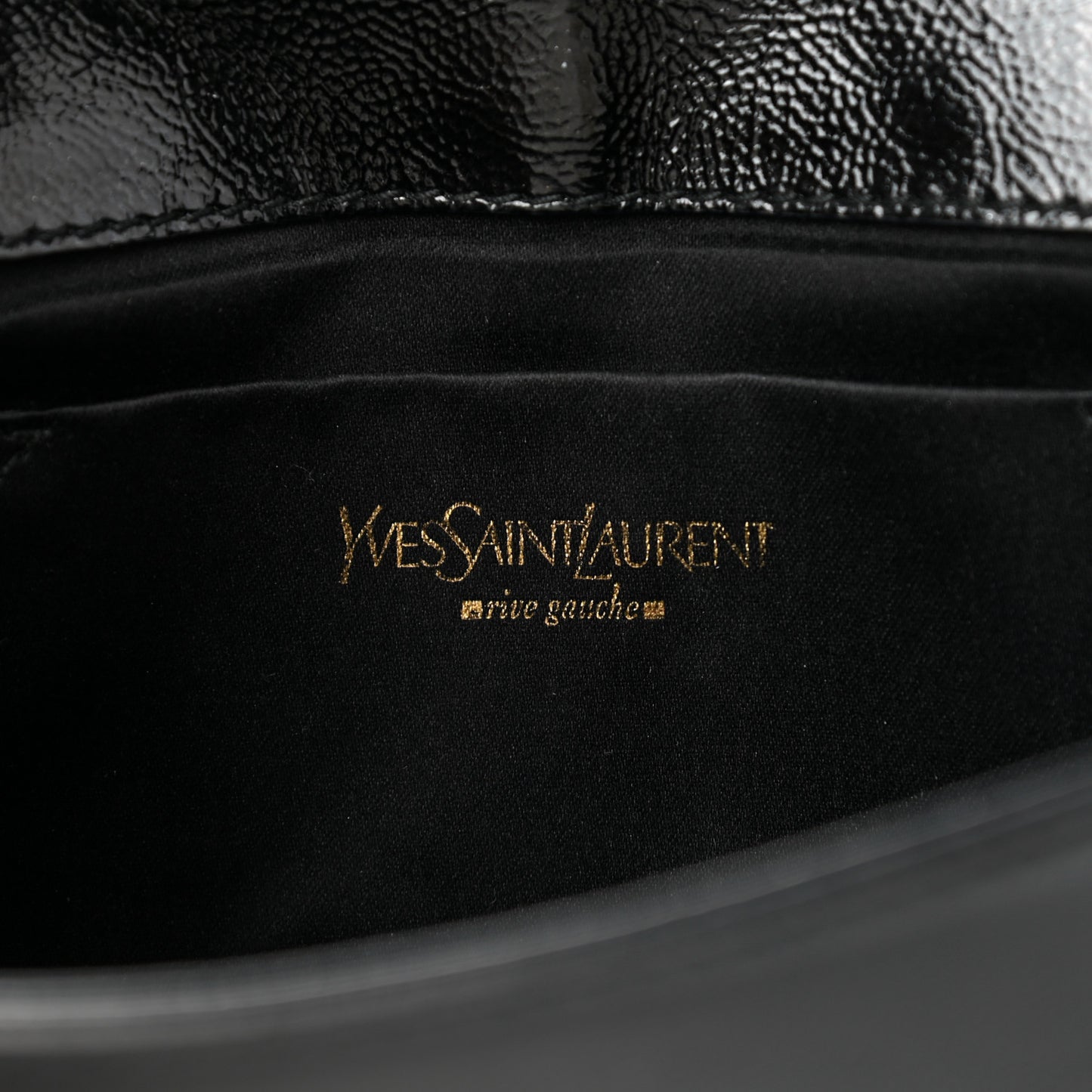 Textured Patent Monogram Belle De Jour Clutch Black