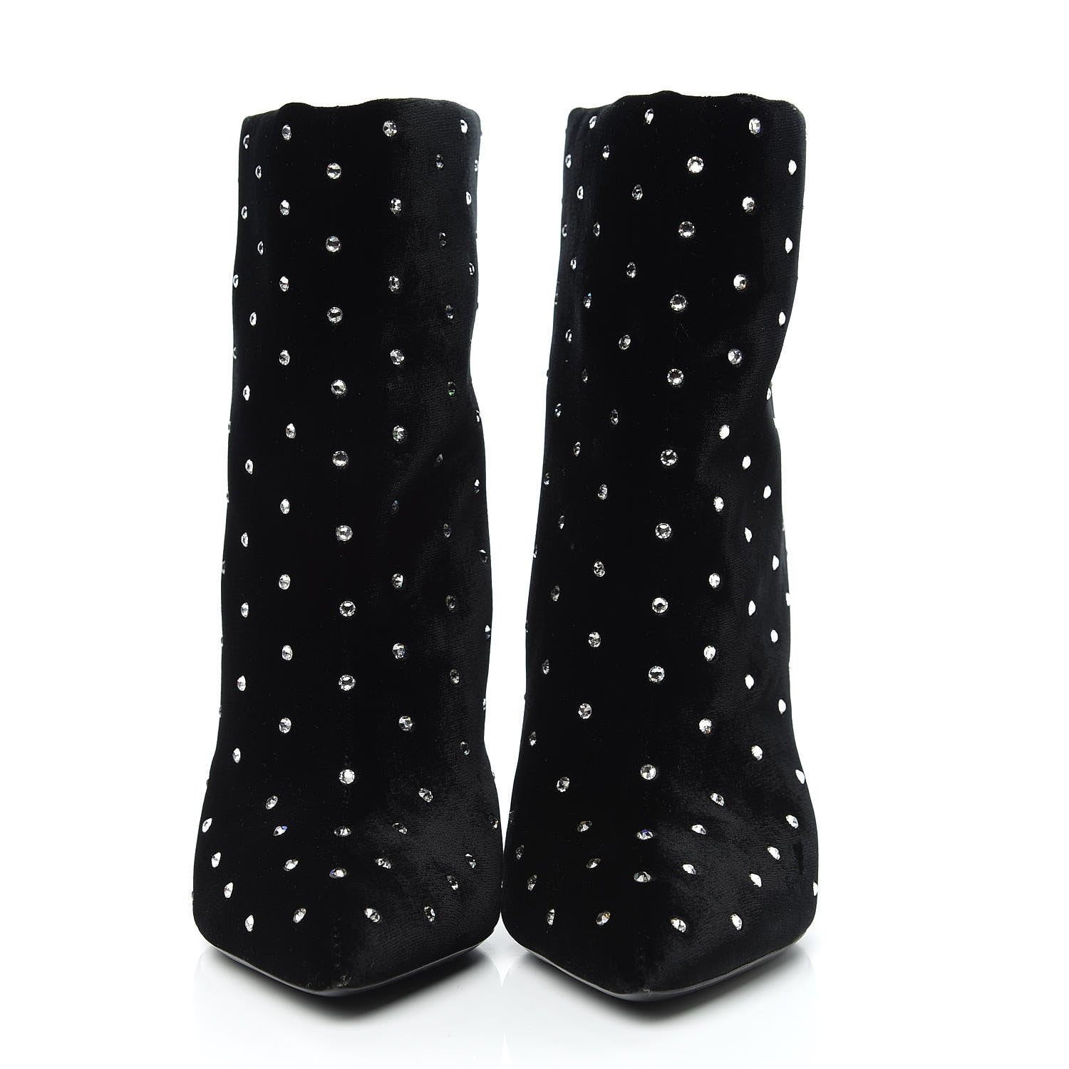 Saint Laurent Velluto Master Crystal Strass Freja 105 Ankle Booties 37.5 Black 2 of 8