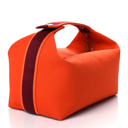 Hermes Canvas Large Bride-A-Brac Pouch Orange Feu Burgundy 3 of 9