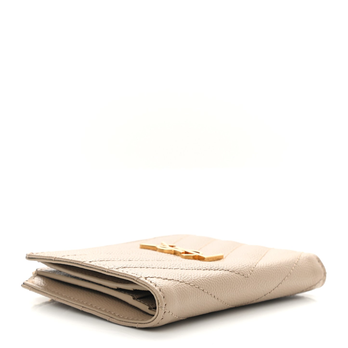 Grain De Poudre Matelasse Chevron Monogram Zipped Card Case Nude Powder