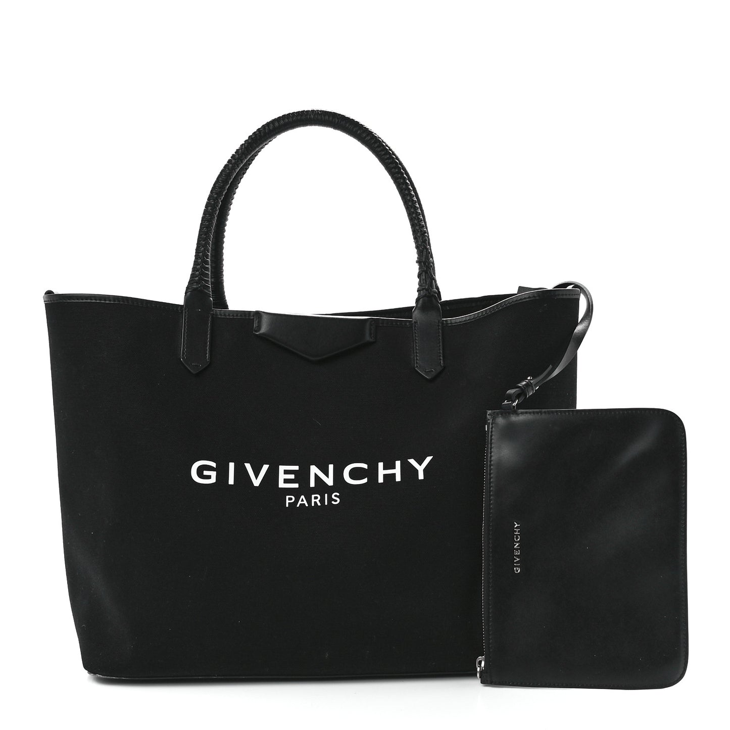 Canvas Medium Antigona Logo Tote Black