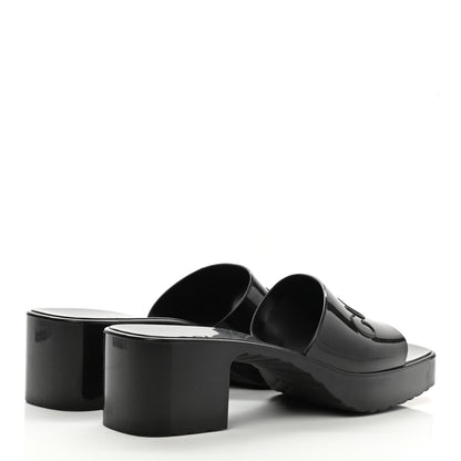 Gucci Rubber Gucci Logo Womens Platform 20/60mm Slide Sandals 39 Black 4 of 9