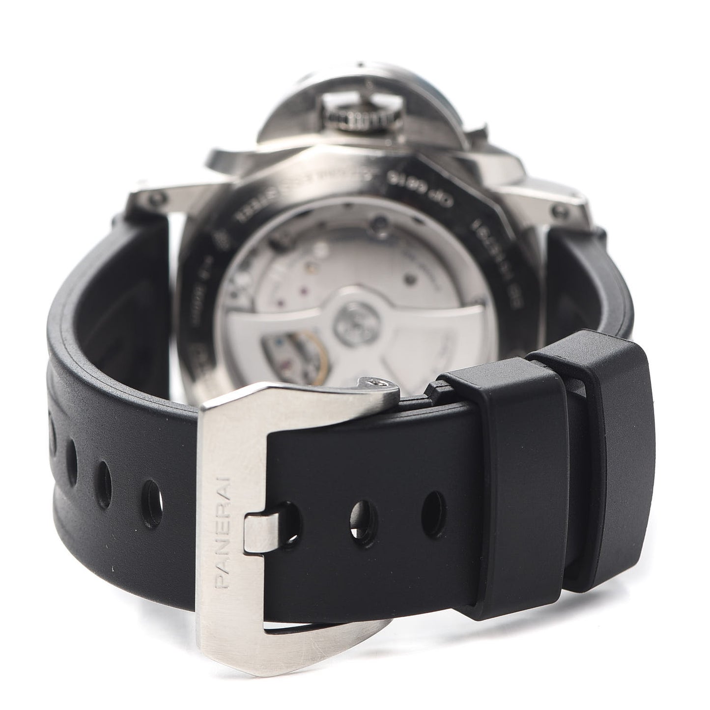 Stainless Steel Rubber 44mm Luminor Marina Manual Winding Watch Black PAM00312