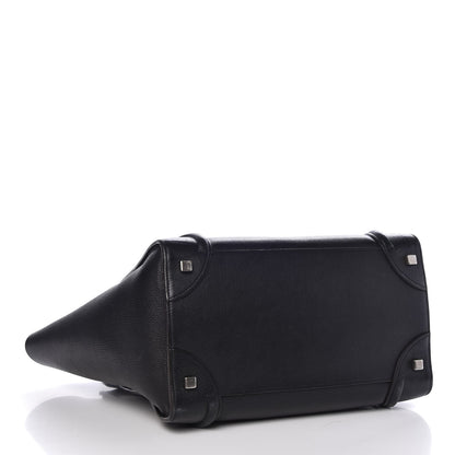 Celine Drummed Calfskin Mini Luggage Black 4 of 17