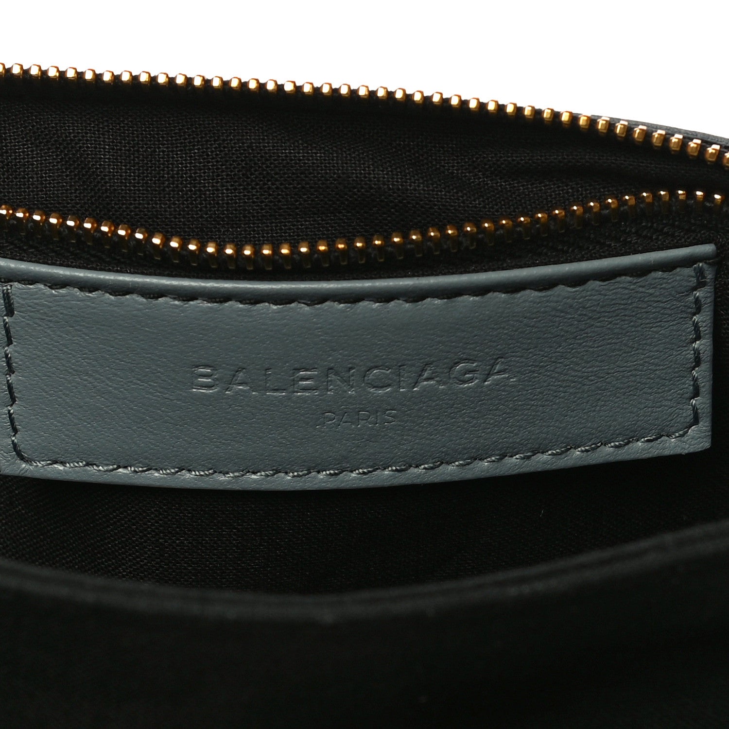 Balenciaga Chevre Gold Metallic Edge Hardware Envelope Clutch Bleu Acier 6 of 9