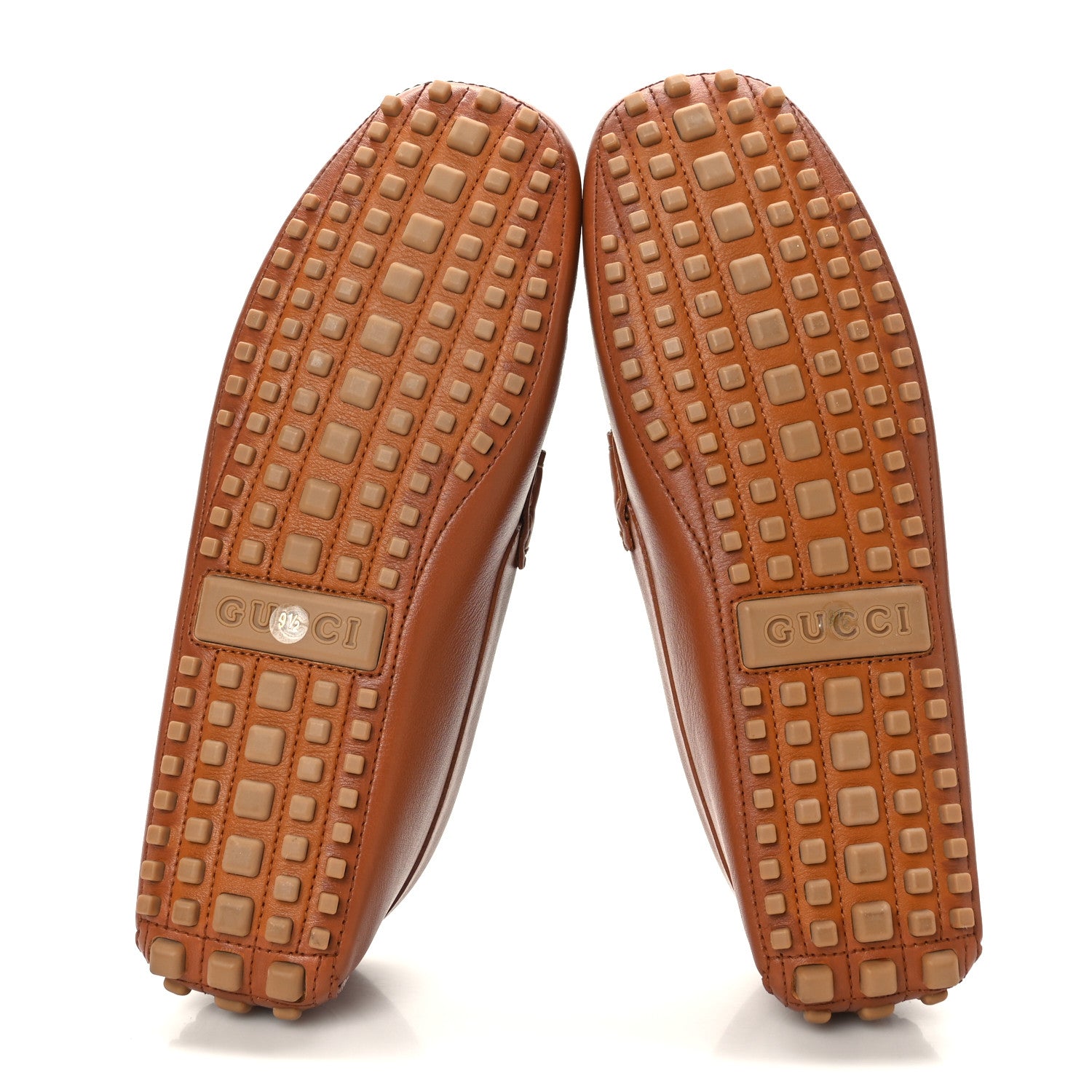 Gucci Soft Clove Calfskin Web Mens Horsebit Driver Loafers 9.5 Cognac 5 of 8