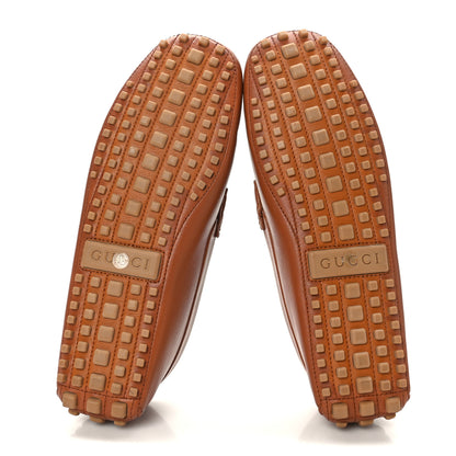 Gucci Soft Clove Calfskin Web Mens Horsebit Driver Loafers 9.5 Cognac 5 of 8