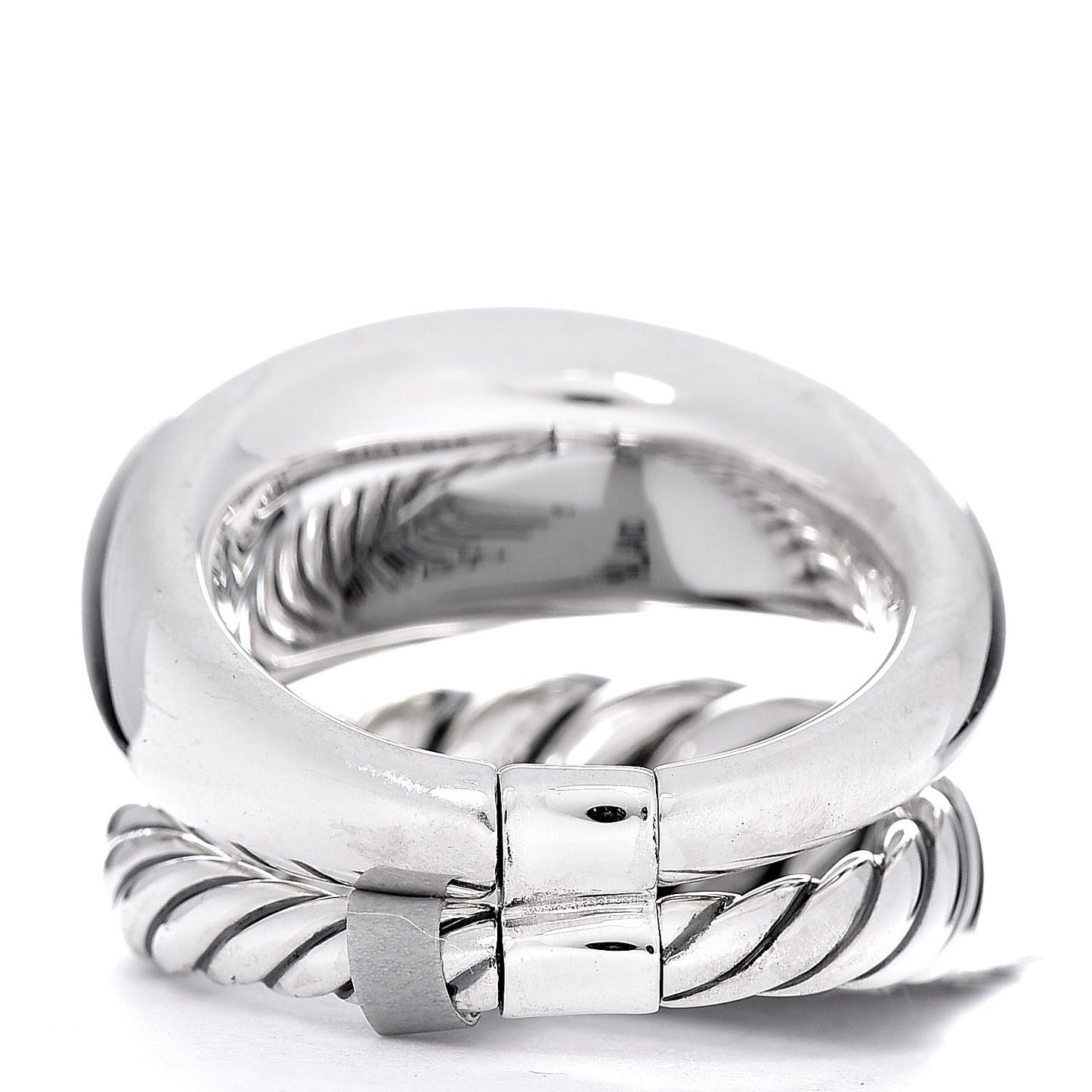 Sterling Silver 17mm Pure Form Two Row Ring 7 54