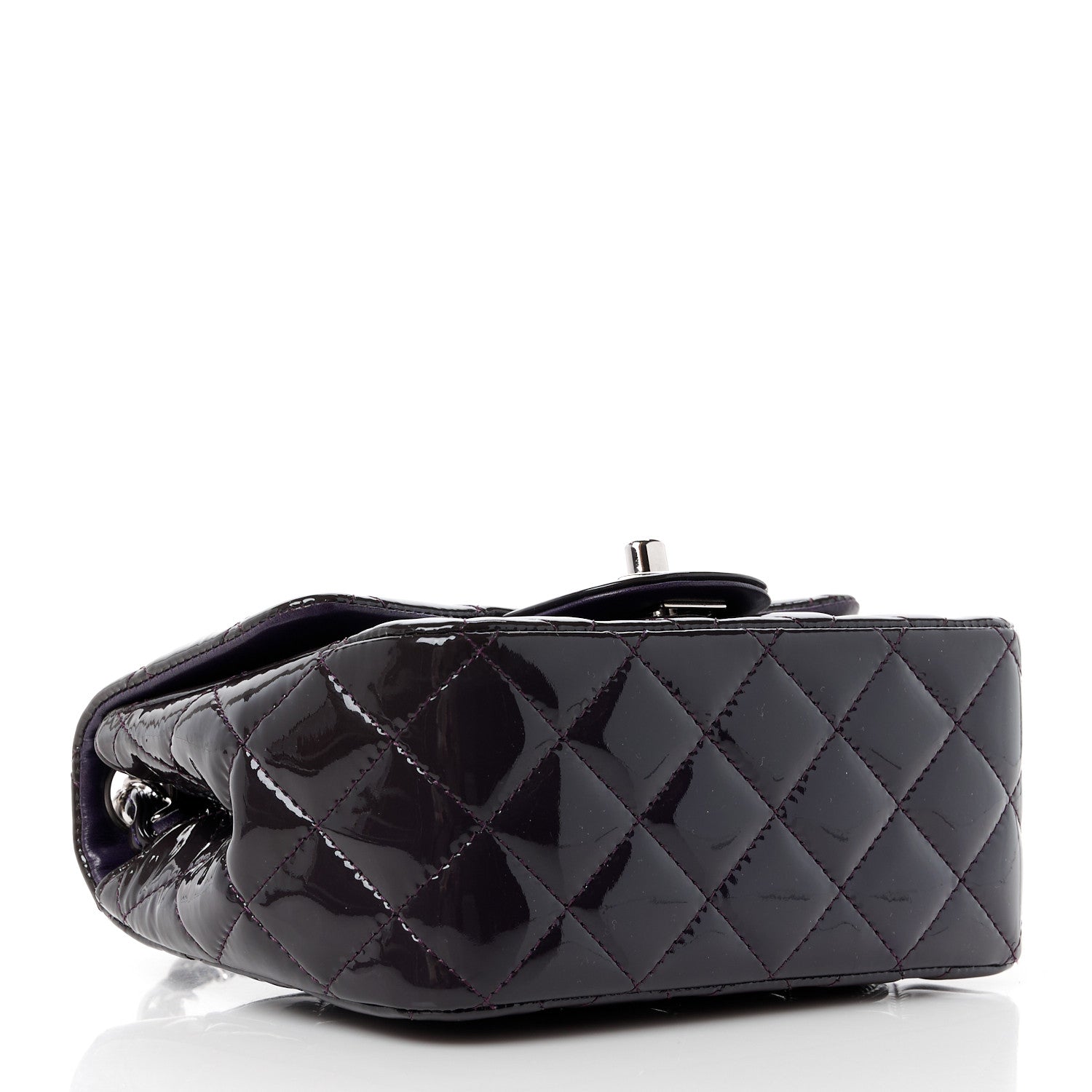 Chanel Patent Calfskin Quilted Mini Square Flap Purple 4 of 13
