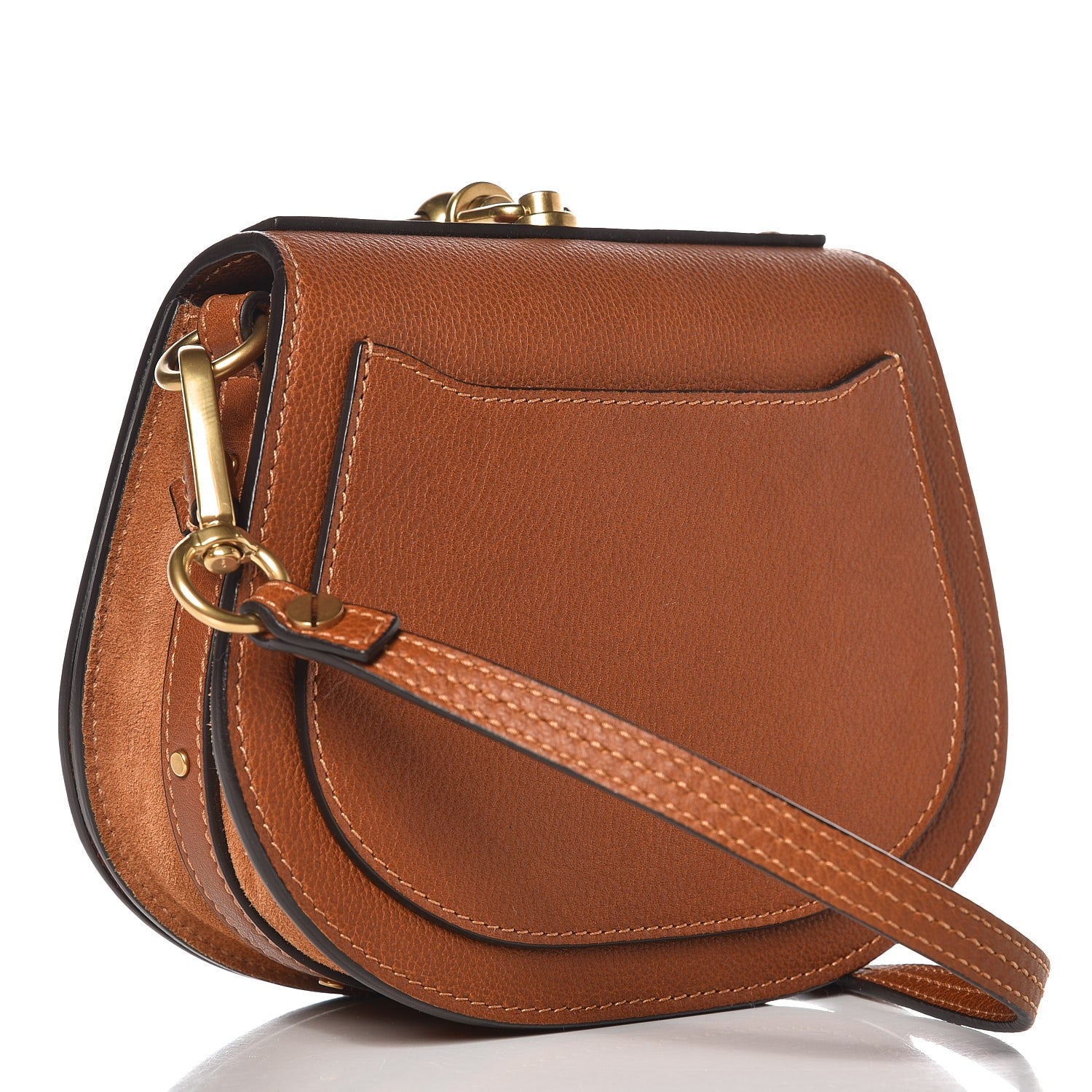 Chloe Calfskin Suede Small Nile Bracelet Bag Caramel 4 of 10