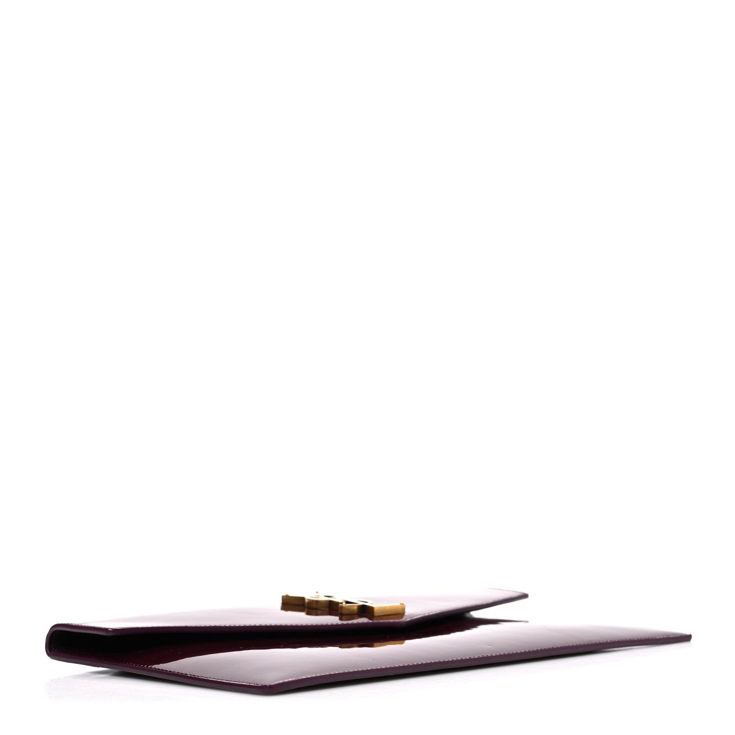 Saint Laurent Patent Calfskin Monogram Uptown Clutch Dark Red Wine 4 of 7