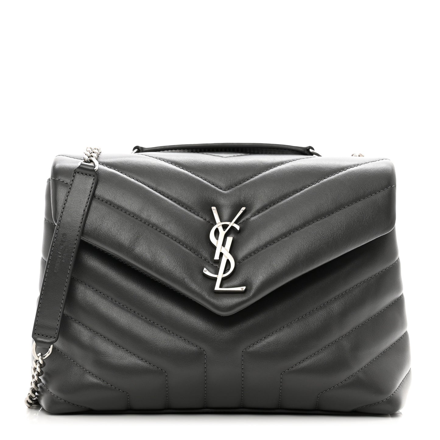 Calfskin Y Quilted Monogram Small Loulou Chain Satchel Storm