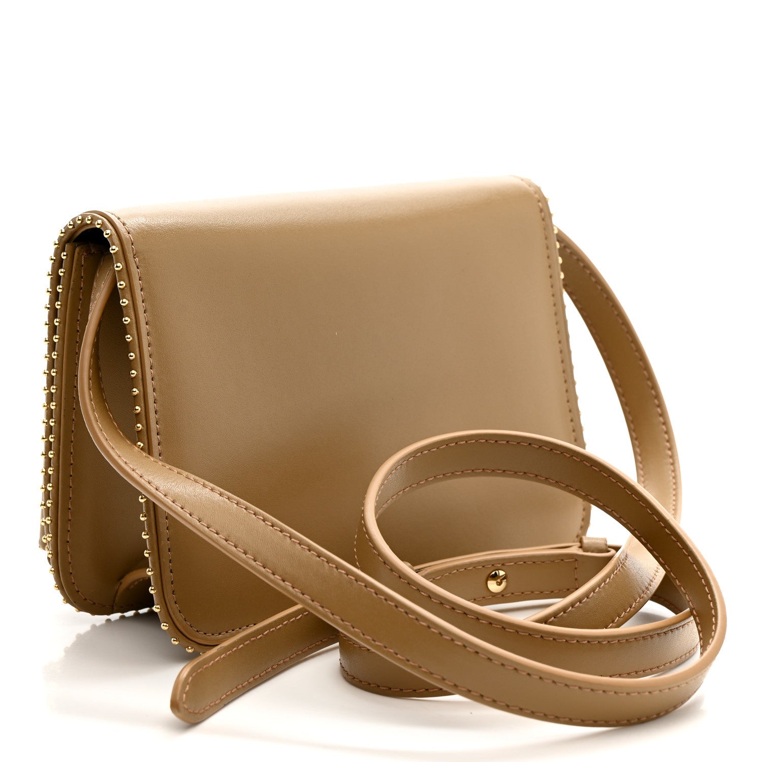 Salvatore Ferragamo Calfskin Studded Mini Vara Bow Crossbody Bag Camel 3 of 11