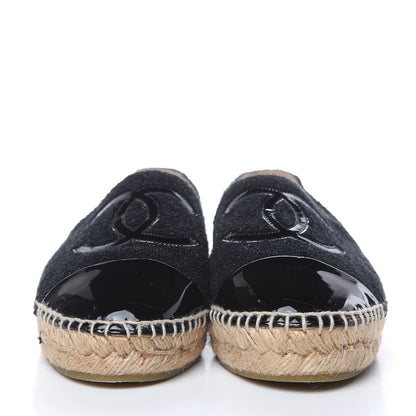 Chanel Fabric Patent Calfskin CC Espadrilles 36 Black 2 of 9