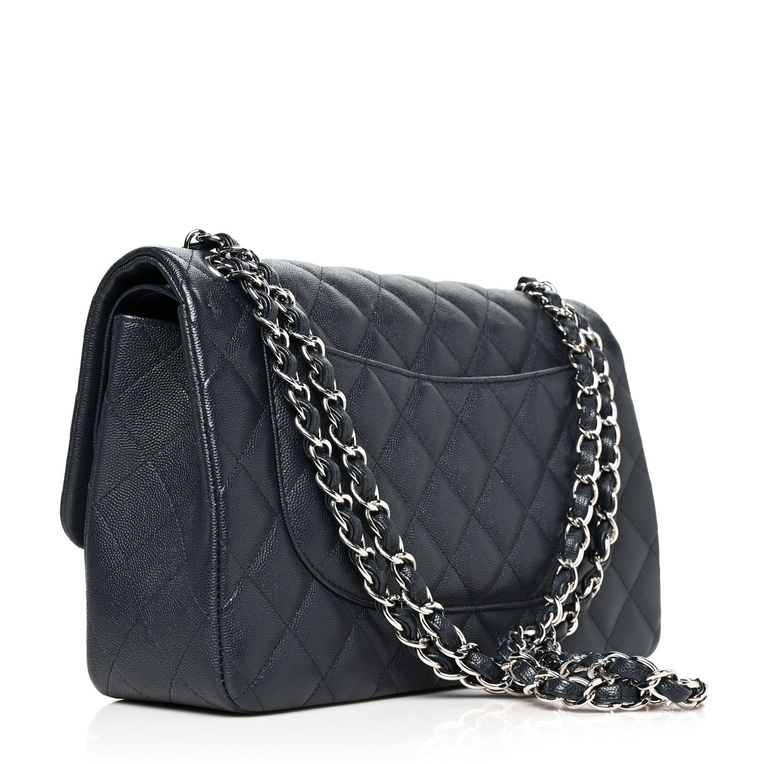 Chanel Caviar Quilted Jumbo Double Flap Navy 2 of 10