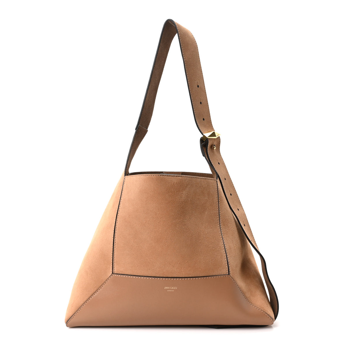 Jimmy Choo Suede Calfskin Medium Diamond Hobo Toffee 1 of 10