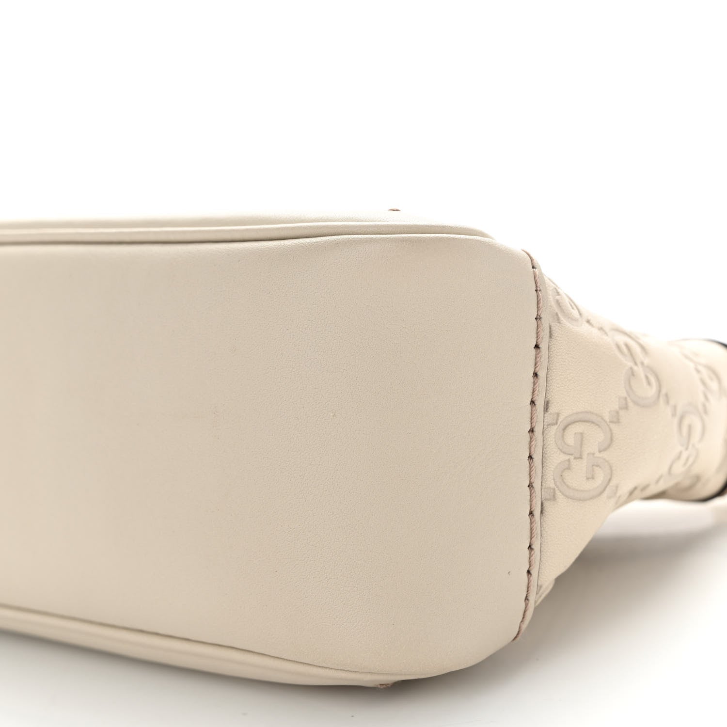 Gucci Guccissima Small Mayfair Bow Detail Shoulder Bag Off White 10 of 12