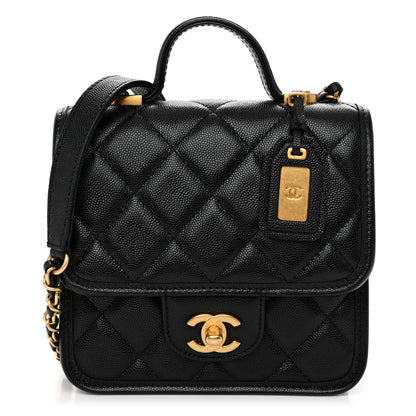 Chanel Caviar School Memory Mini Top Handle Flap Black 1 of 9