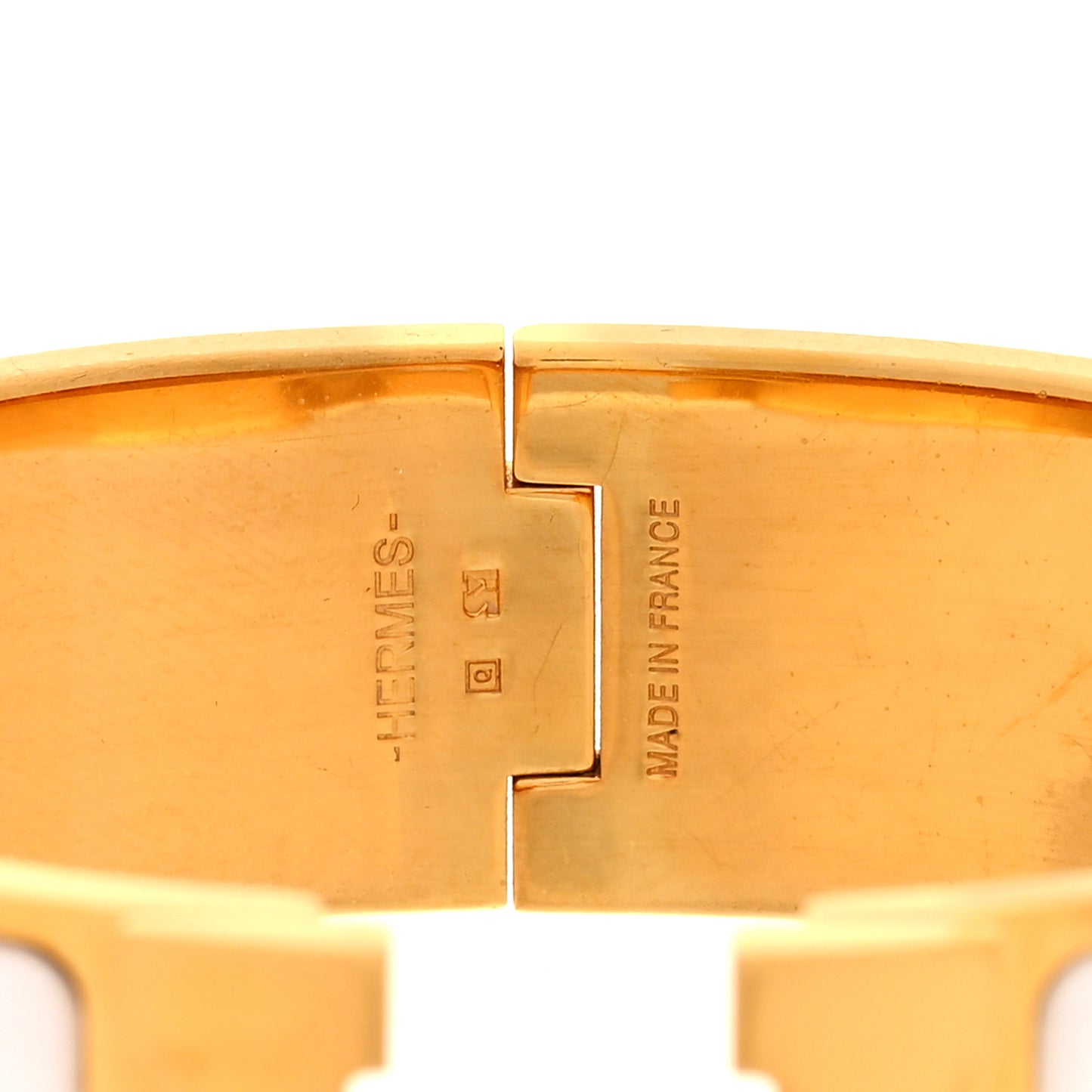 Enamel Wide Clic Clac H Bracelet GM White