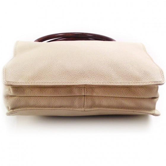 Vintage Caviar N/S Wood Handle Tote