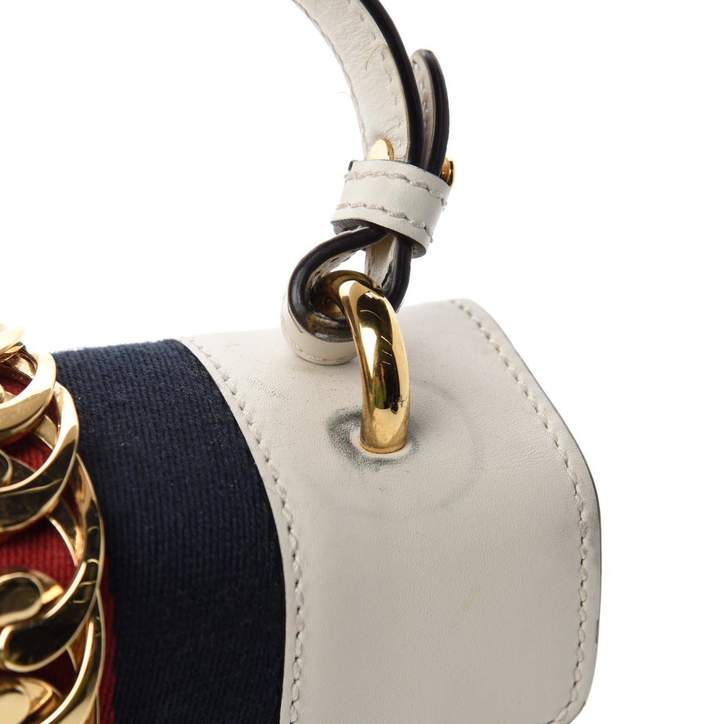 Calfskin Mini Sylvie Top Handle Bag White
