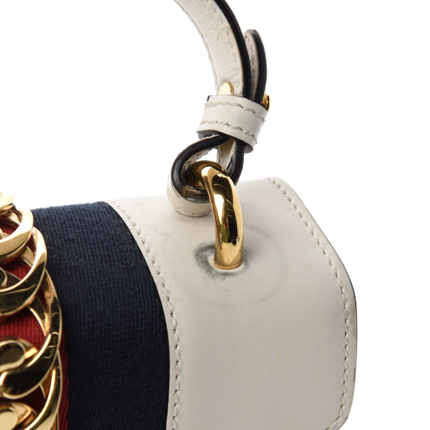 Gucci Calfskin Mini Sylvie Top Handle Bag White 12 of 15