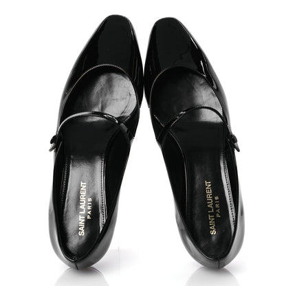 Saint Laurent Patent Calfskin Sixtine 20 Pumps 40 Black 2 of 12