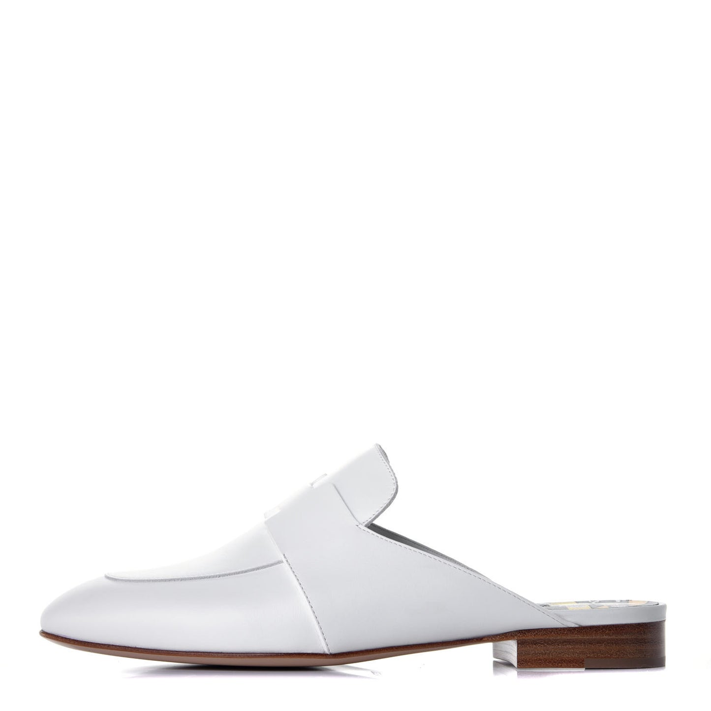 Supple Calfskin Catena Mules 37.5 White