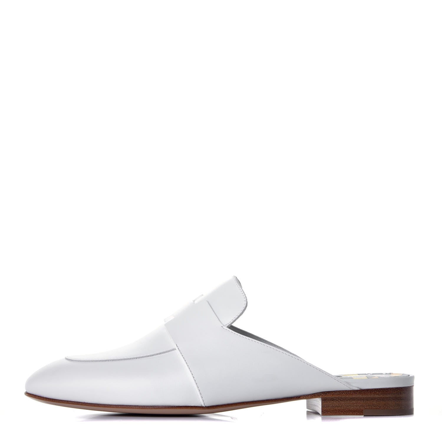 Hermes Supple Calfskin Catena Mules 37.5 White 1 of 9