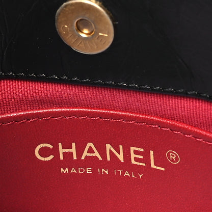 Chanel Shiny Crumpled Calfskin Quilted Small Wavy CC Hobo Black 6 of 10