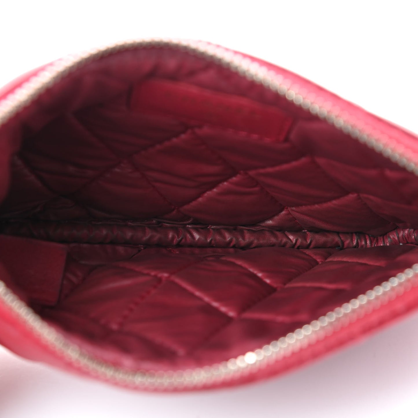 Lambskin Quilted Small Cosmetic Case Red