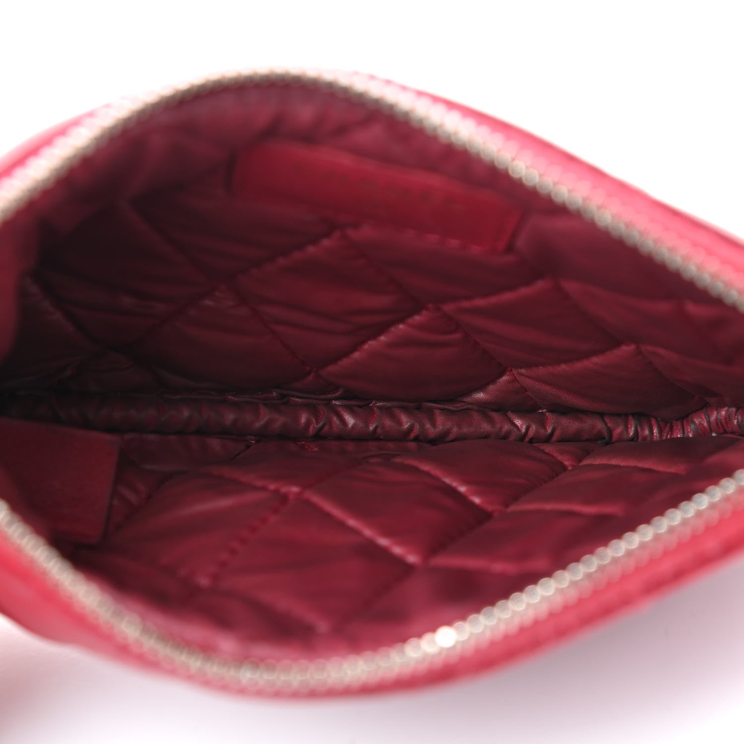 Chanel Lambskin Quilted Small Cosmetic Case Red 4 of 8