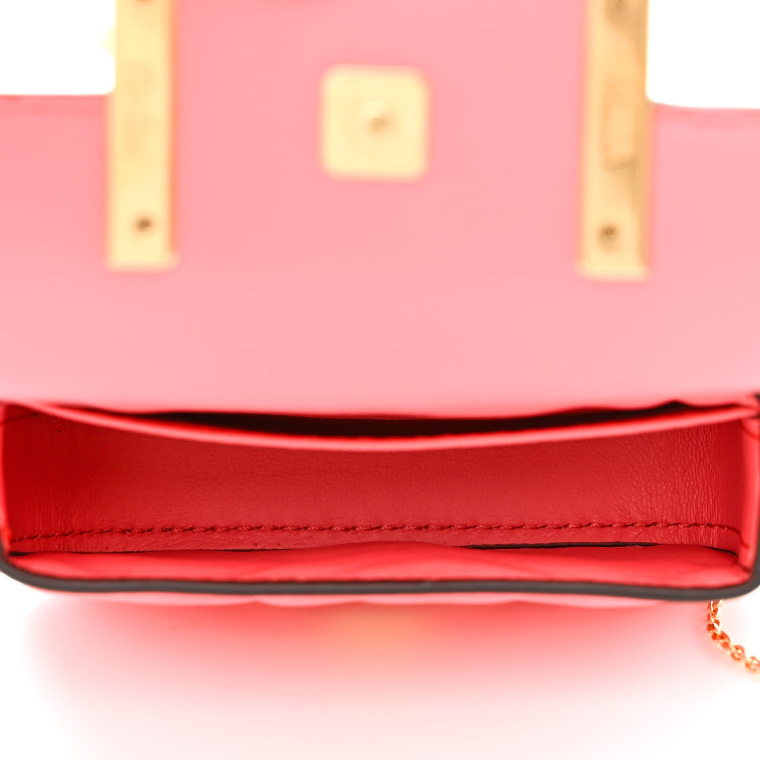 Fendi Nappa Matisse FF Embossed Nano Maxi Buckle Baguette Charm Pink Dalia 5 of 11
