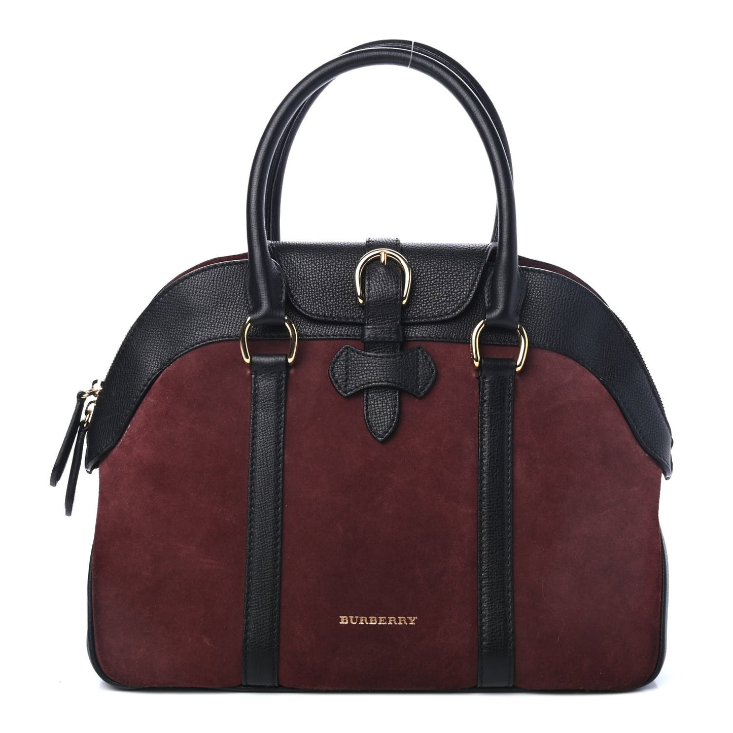 Suede Calfskin Medium Milverton Satchel Elderberry