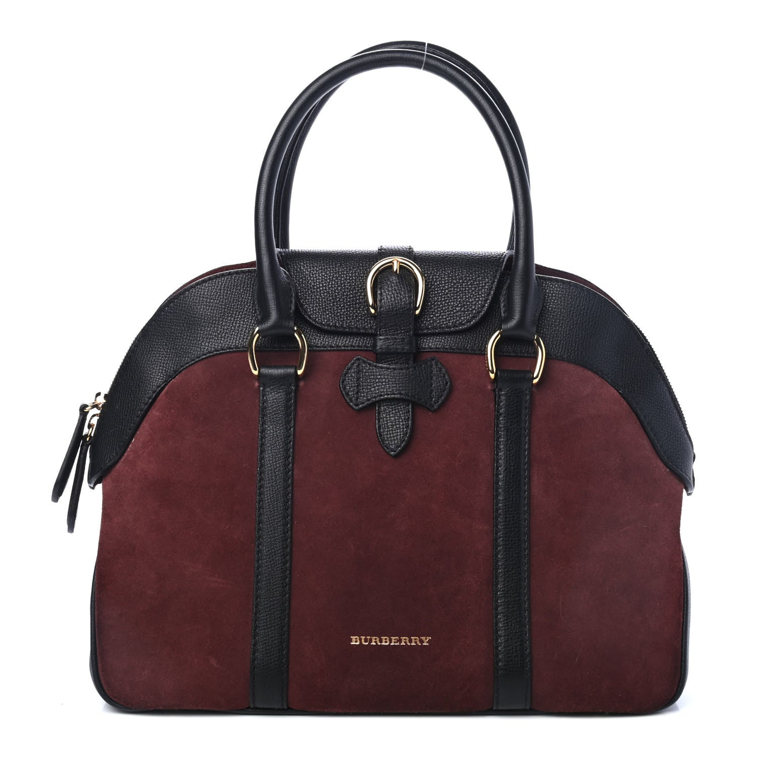 Burberry Suede Calfskin Medium Milverton Satchel Elderberry 1 of 4