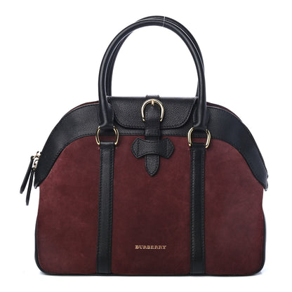 Burberry Suede Calfskin Medium Milverton Satchel Elderberry 1 of 4