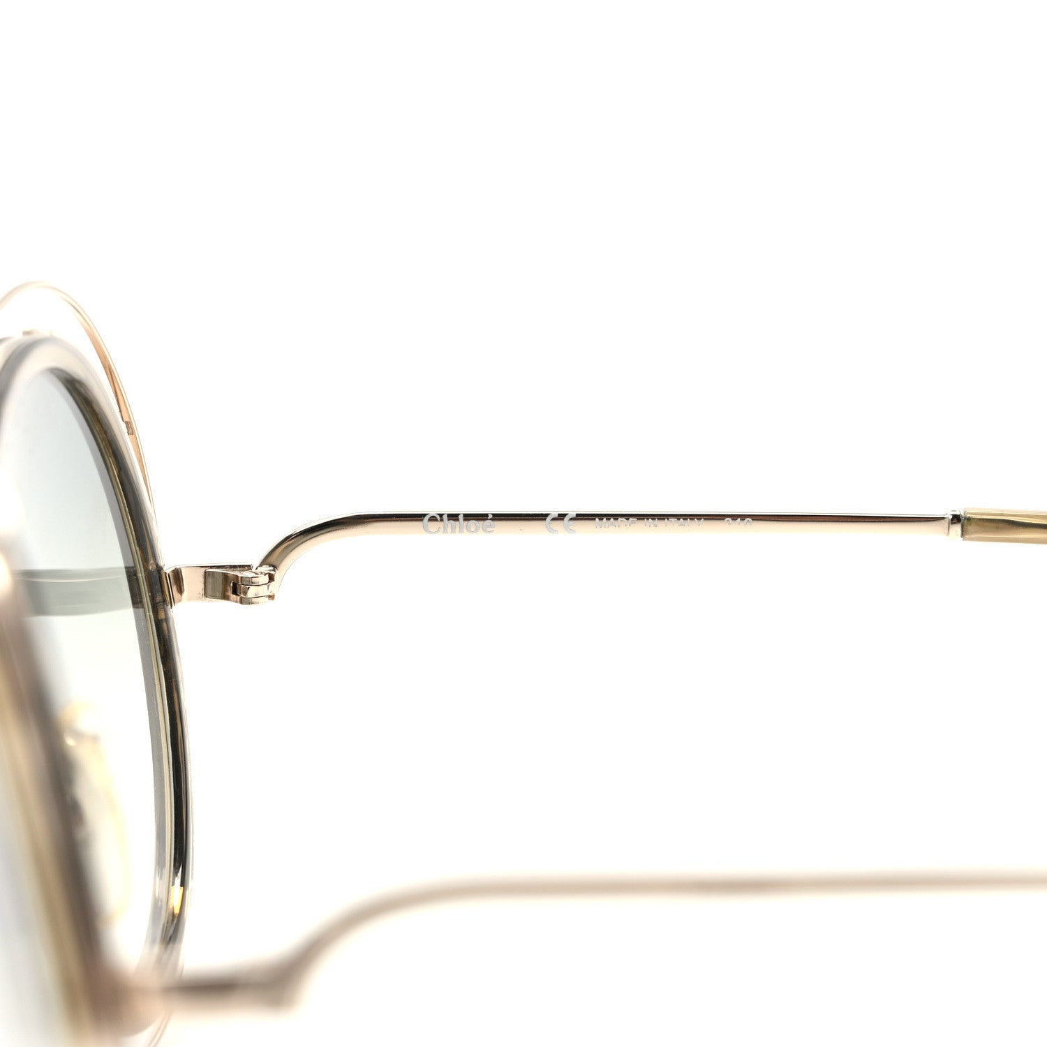 Chloe Oversized Round Carlina Sunglasses CE120S Gold Khaki 5 of 7