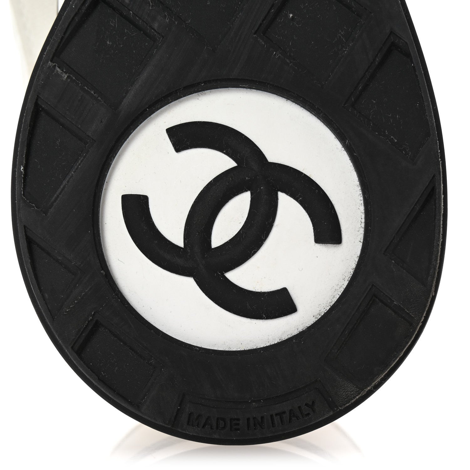 Chanel Nylon Suede Kidskin Calfskin Logo Sneakers 37 White Black 7 of 10