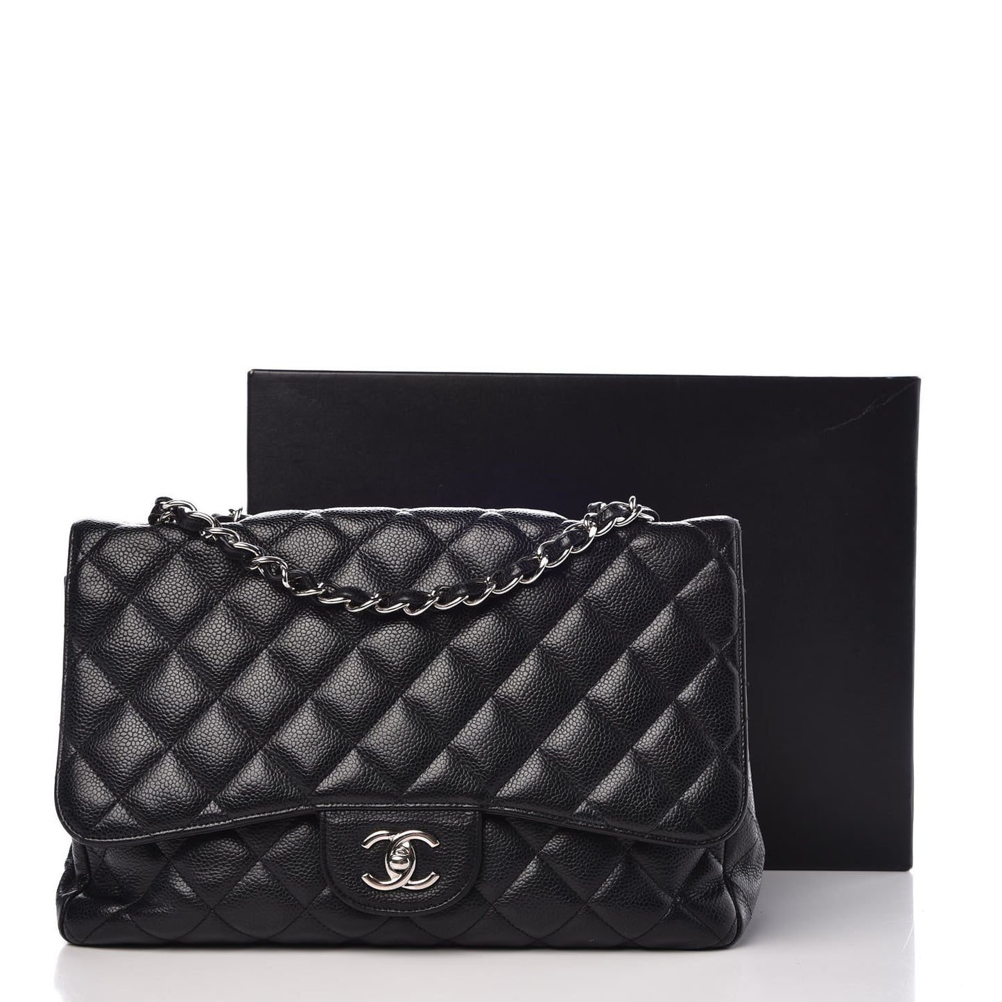 Caviar Quilted Jumbo Single Flap Black