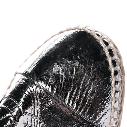 Chanel Laminated Goatskin CC Espadrilles 42 Silver 10 of 10