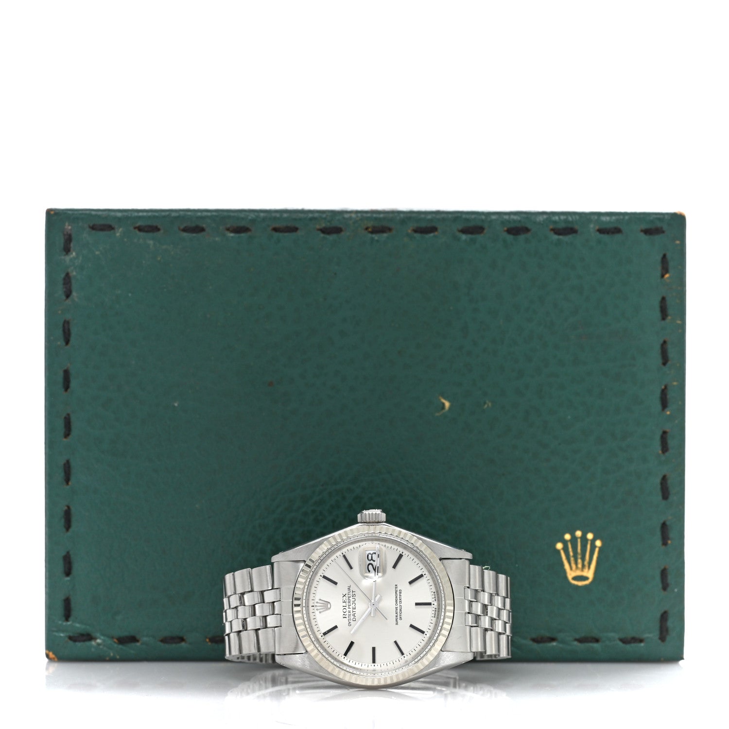 Rolex Stainless Steel 18K White Gold 36mm Oyster Perpetual Datejust Watch Silver 1601 5 of 5