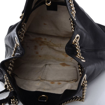 Gucci Pebbled Calfskin Medium Soho Chain Shoulder Bag Black 5 of 11