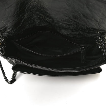 Saint Laurent Crinkled Calfskin Matelasse Monogram Medium Niki Chain Satchel Black 5 of 11
