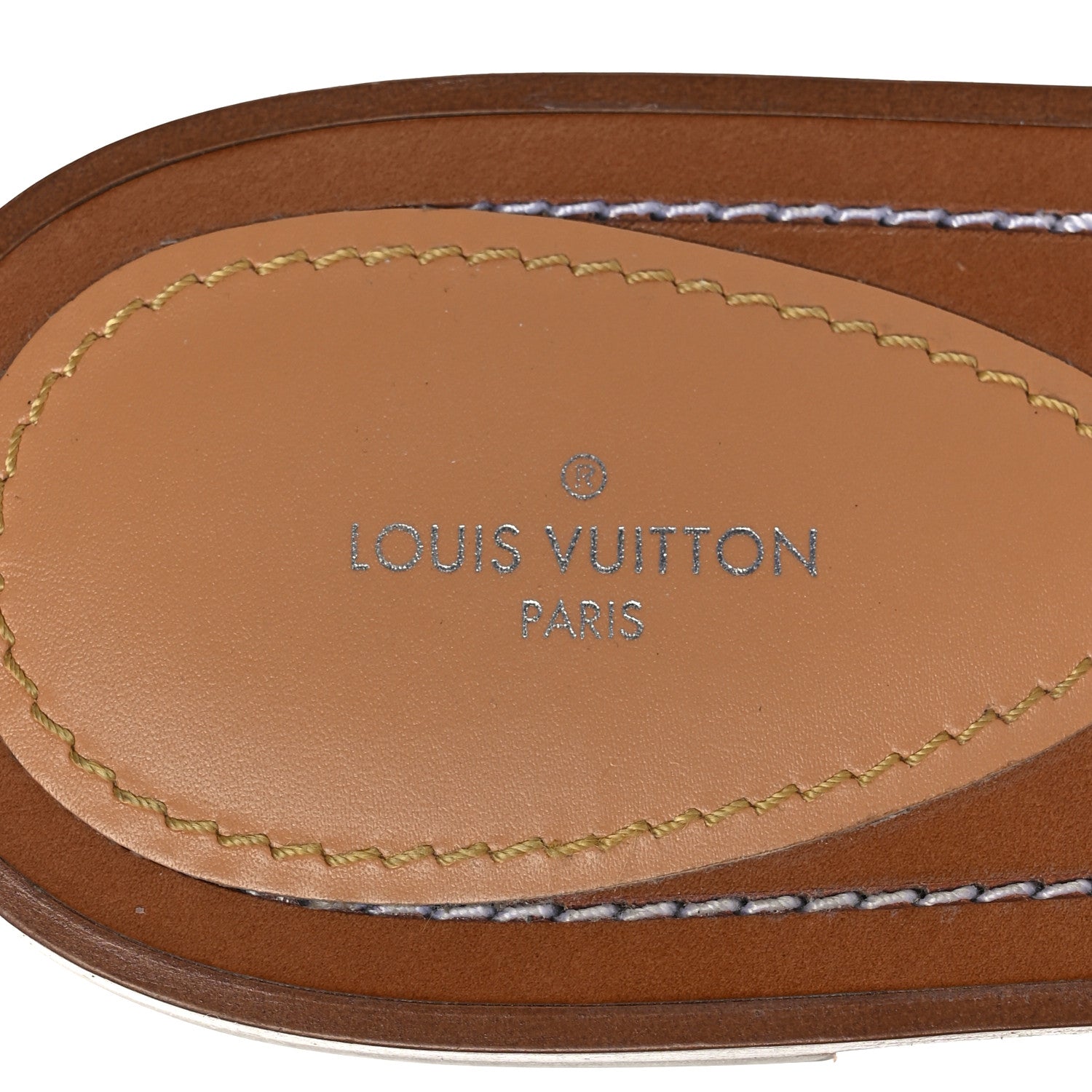 Louis Vuitton Damier Azur Vachetta Lock Flat Mule 41 7 of 8